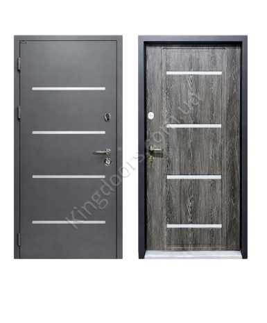 Двері Стріт Термо Модель Алюма 1 Metalic grey / Дуб шато Двері Стріт Термо Модель Алюма 1 Metalic grey / Дуб шато